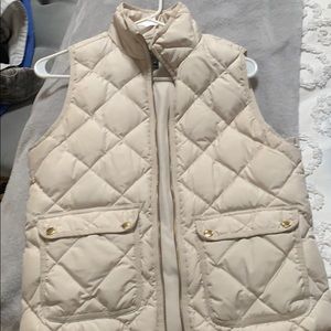 J Crew cream puffy vest